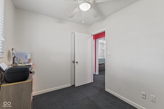 5115 Bertha St, Indianapolis, IN 46241 - office space with dark carpet, a ceiling fan, and baseboards