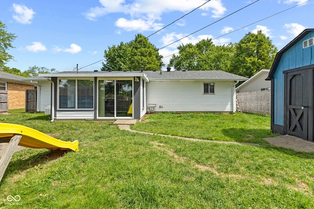 5115 Bertha St, Indianapolis, IN 46241 - back of house with a playground