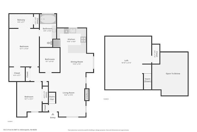 455 S Pine St Unit 4, Indianapolis, IN 46203 - property floor plan