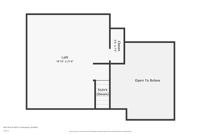455 S Pine St Unit 4, Indianapolis, IN 46203 - property floor plan