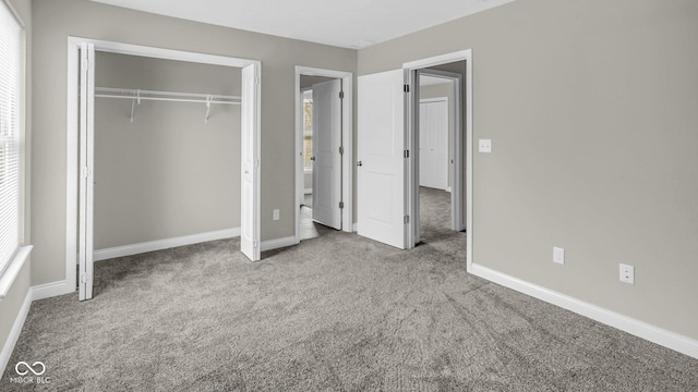 3583 Collier Dr, Lafayette, IN 47905 - unfurnished bedroom with carpet flooring, a closet, and baseboards