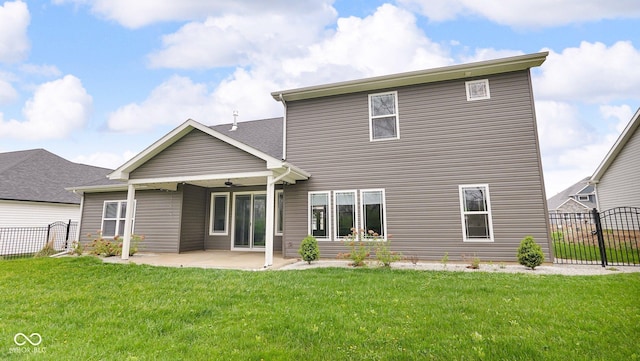 3583 Collier Dr, Lafayette, IN 47905 - rear view of property with a patio, a gate, and a ceiling fan