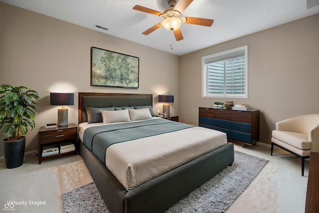 3449 Brixford Ln, West Lafayette, IN 47906 - bedroom featuring light colored carpet, baseboards, and a ceiling fan