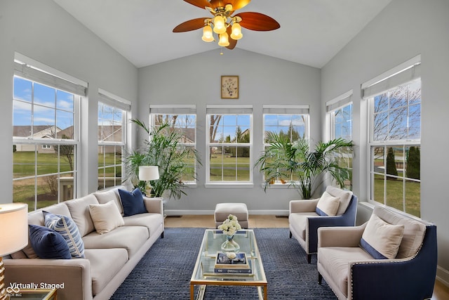 3449 Brixford Ln, West Lafayette, IN 47906 - sunroom featuring baseboards and high vaulted ceiling