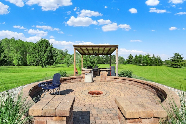 186 W 600 N, Alexandria, IN 46001 - view of patio with a fire pit and area for grilling