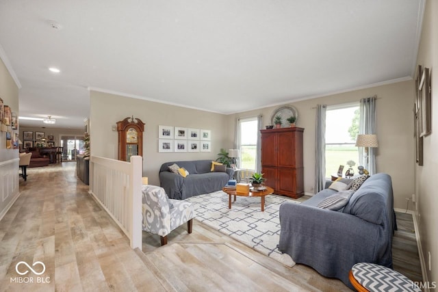 3000 E County Road 400 N, Muncie, IN 47303 - living area with crown molding, light wood finished floors, and recessed lighting