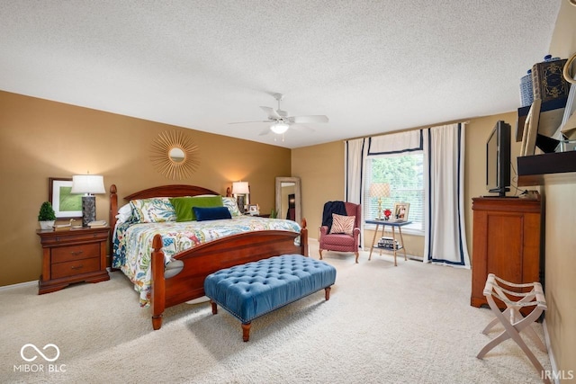 3000 E County Road 400 N, Muncie, IN 47303 - carpeted bedroom with a textured ceiling, baseboards, and a ceiling fan