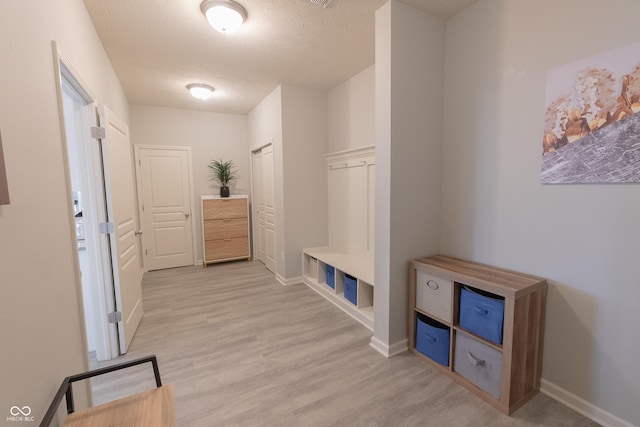 4863 Sherlock Dr, Westfield, IN 46062 - mudroom with light wood-style floors, baseboards, and a textured ceiling