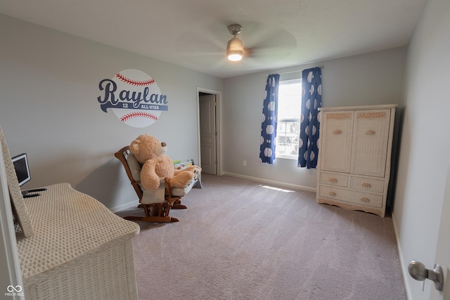 4863 Sherlock Dr, Westfield, IN 46062 - sitting room featuring carpet floors, baseboards, and a ceiling fan