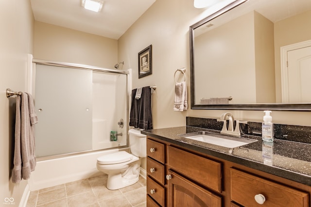 10784 Giselle Way, Fishers, IN 46040 - full bathroom with vanity, toilet, shower / bath combination with glass door, and tile patterned floors