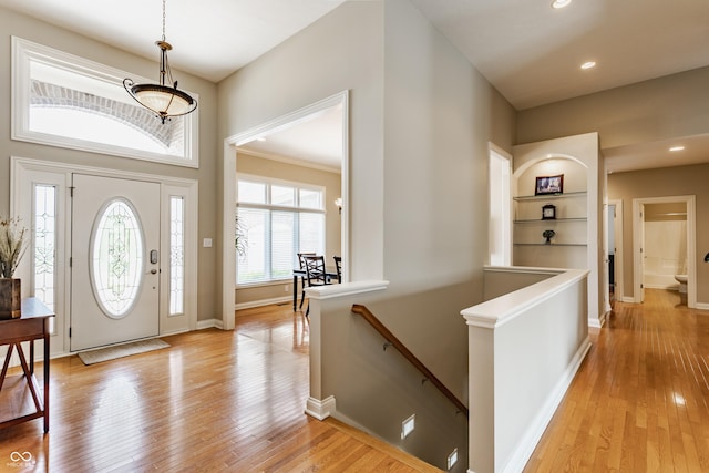 10784 Giselle Way, Fishers, IN 46040 - entrance foyer featuring light wood finished floors, recessed lighting, and baseboards