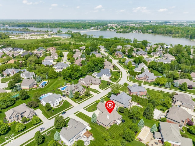 10784 Giselle Way, Fishers, IN 46040 - aerial view of residential area with a nearby body of water