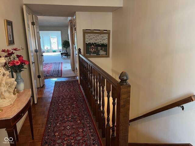 7440 Sylvan Ridge Rd, Indianapolis, IN 46240 - corridor with an upstairs landing