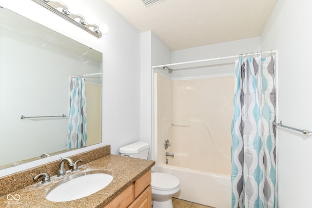 1030 Longwell Pl, Indianapolis, IN 46240 - full bathroom with toilet, vanity, and shower / bathtub combination with curtain