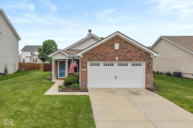 4256 Zachary Ln, Westfield, IN 46062 - view of front of property featuring brick siding, driveway, a garage, and central air condition unit