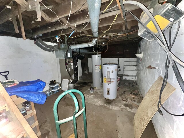 1332 W 26th St, Indianapolis, IN 46208 - unfinished below grade area with water heater and heating unit