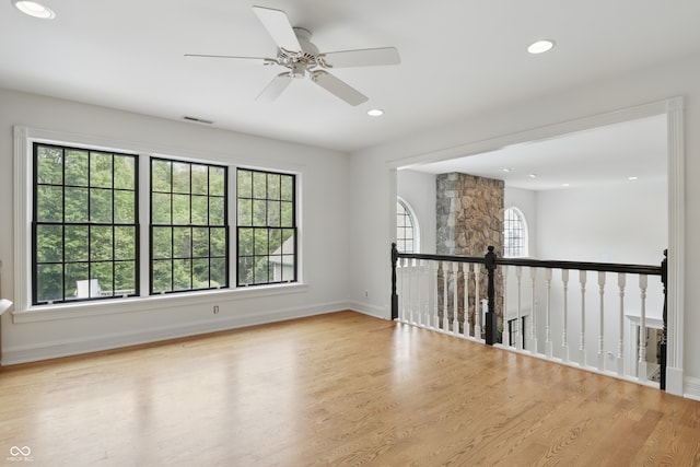 1478 W 500 S, Peru, IN 46970 - spare room featuring a ceiling fan, wood finished floors, recessed lighting, and baseboards
