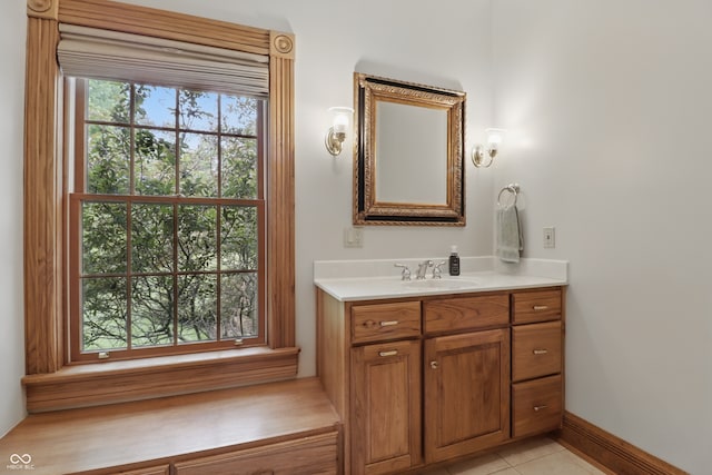 1478 W 500 S, Peru, IN 46970 - bathroom with vanity, tile patterned floors, and baseboards