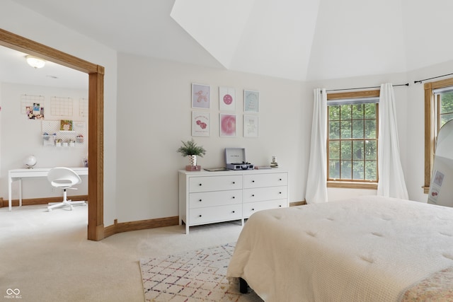 1478 W 500 S, Peru, IN 46970 - bedroom with light carpet, baseboards, and vaulted ceiling
