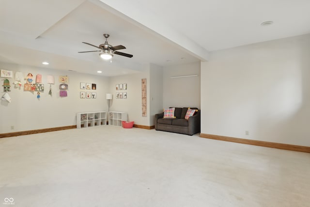 1478 W 500 S, Peru, IN 46970 - unfurnished room with carpet floors, ceiling fan, recessed lighting, and baseboards