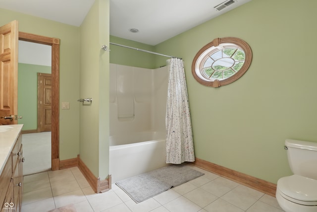1478 W 500 S, Peru, IN 46970 - bathroom with vanity, toilet, tile patterned flooring, and shower / tub combo with curtain
