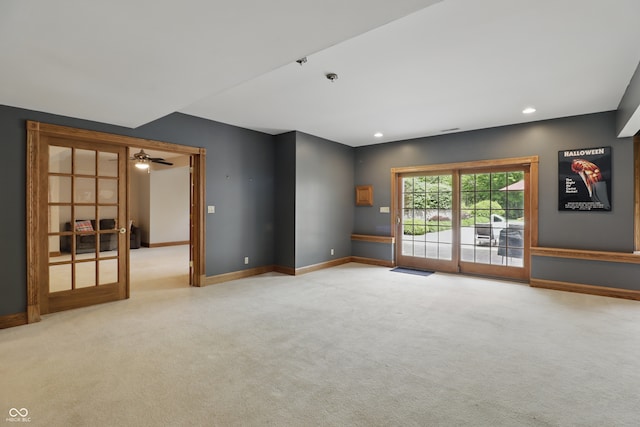 1478 W 500 S, Peru, IN 46970 - empty room featuring carpet flooring, baseboards, recessed lighting, and a pendent fire sprinkler