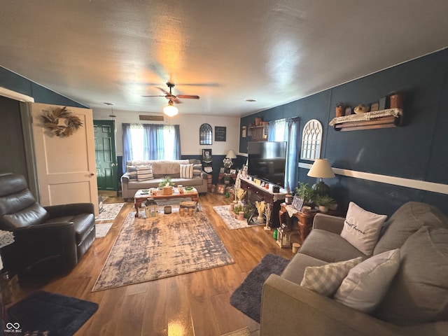 1123 S County Road 855 W, Greensburg, IN 47240 - living area featuring ceiling fan and wood finished floors