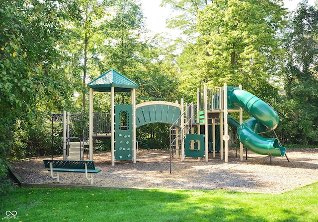 community playground with a lawn