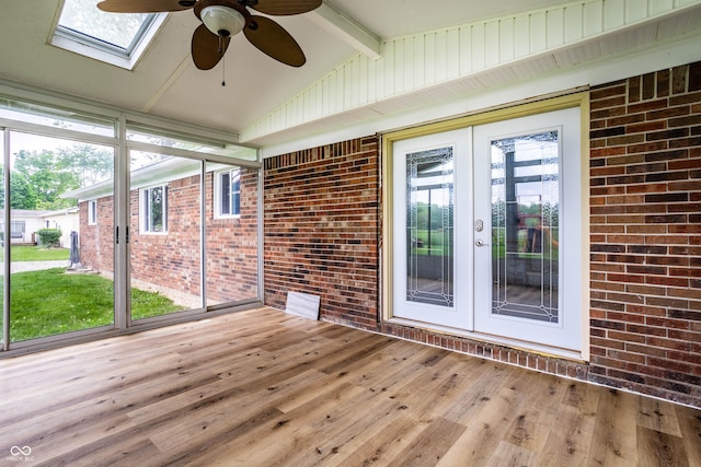 2965 E 1100 N, Pendleton, IN 46064 - unfurnished sunroom featuring french doors, ceiling fan, and plenty of natural light