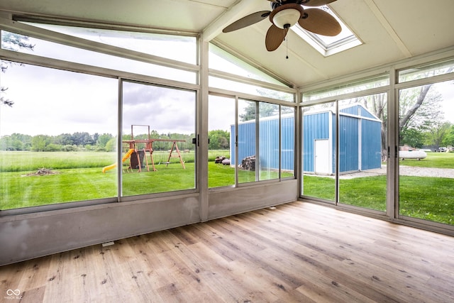 2965 E 1100 N, Pendleton, IN 46064 - unfurnished sunroom with ceiling fan and a skylight