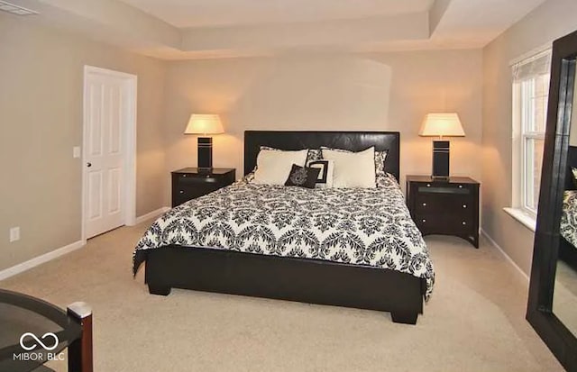 6304 El Paso St, Whitestown, IN 46075 - carpeted bedroom with a tray ceiling and baseboards
