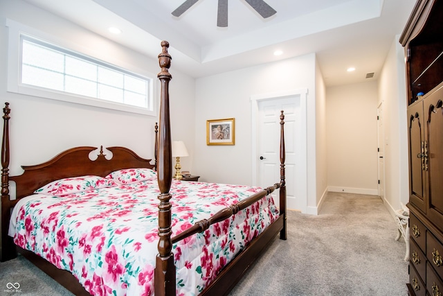 2686 Lafayette Ave, Columbus, IN 47201 - bedroom featuring carpet floors, recessed lighting, baseboards, and a ceiling fan