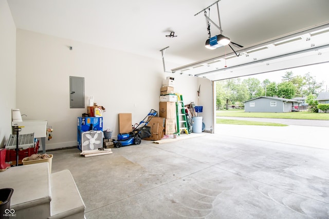 2686 Lafayette Ave, Columbus, IN 47201 - garage with a garage door opener and electric panel