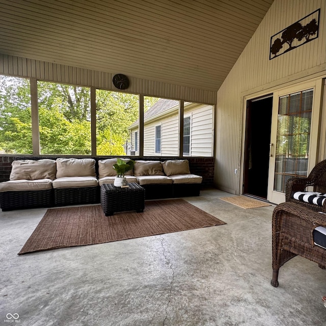 3559 S County Road 475 E, Plainfield, IN 46168 - sunroom / solarium with an outdoor living space, lofted ceiling, and healthy amount of natural light
