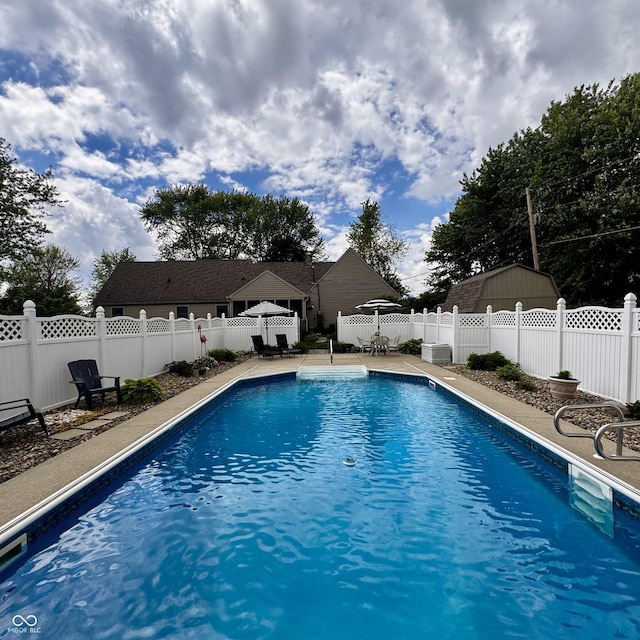 3559 S County Road 475 E, Plainfield, IN 46168 - view of pool with a fenced backyard and a patio