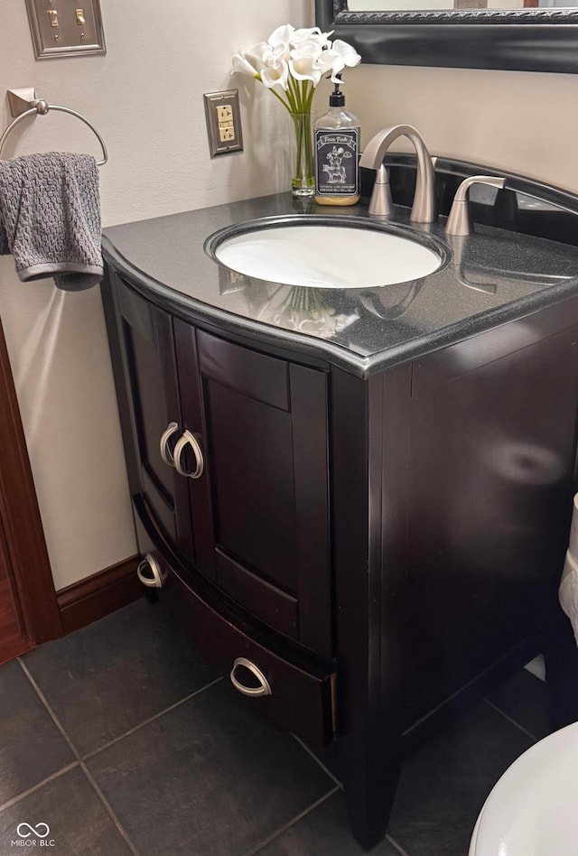 3559 S County Road 475 E, Plainfield, IN 46168 - bathroom with tile patterned flooring, vanity, and toilet