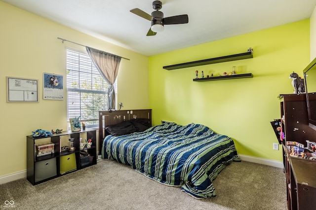 11419 Niagara Dr, Fishers, IN 46037 - bedroom with carpet flooring, baseboards, and a ceiling fan