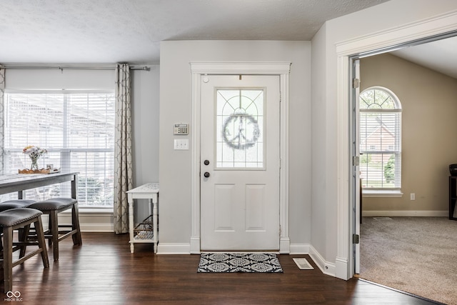 11419 Niagara Dr, Fishers, IN 46037 - foyer with baseboards and dark wood finished floors