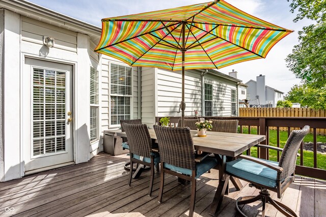 11419 Niagara Dr, Fishers, IN 46037 - wooden deck featuring outdoor dining space