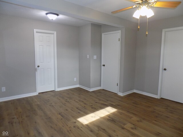 9739 S County Road 825 E, Cloverdale, IN 46120 - unfurnished room featuring wood finished floors, ceiling fan, and baseboards