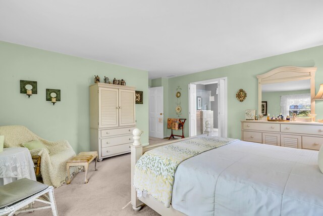 610 N Forest Rd, Crawfordsville, IN 47933 - bedroom featuring light colored carpet and connected bathroom