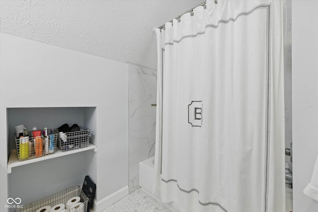 1132 Evison St, Indianapolis, IN 46203 - full bathroom featuring shower / bath combo with shower curtain