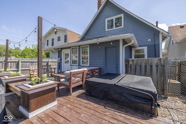 1132 Evison St, Indianapolis, IN 46203 - wooden terrace featuring outdoor lounge area