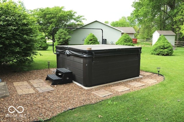 7 Gladiator Dr, Waynetown, IN 47990 - view of outbuilding with a hot tub and an outbuilding
