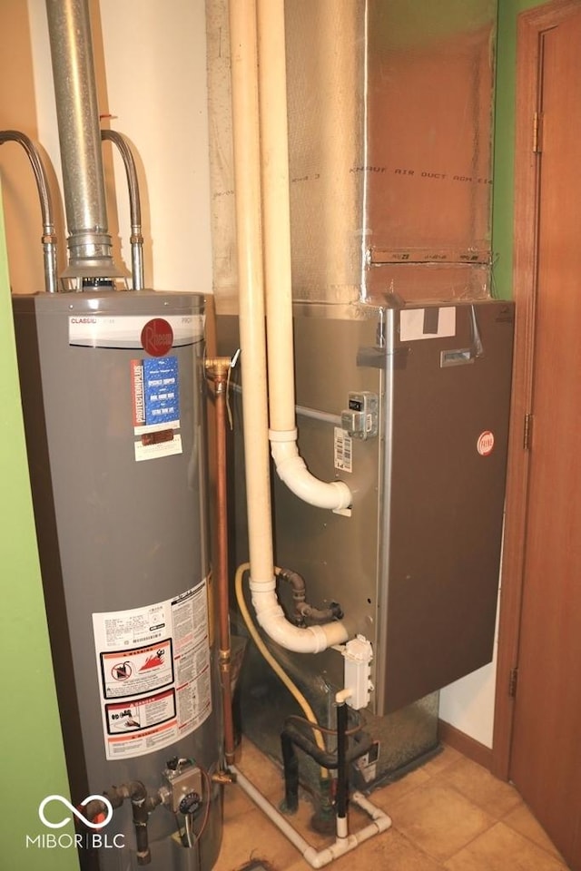 7 Gladiator Dr, Waynetown, IN 47990 - utility room featuring water heater and heating unit
