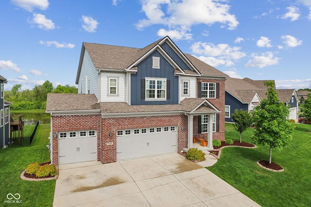 3948 Saddle Club S Parkway, Bargersville, IN 46106 - view of front of property with board and batten siding, brick siding, driveway, and a front yard