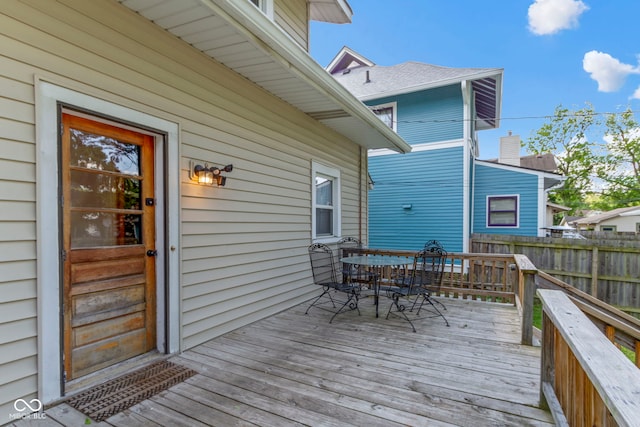 344 N Whittier Pl, Indianapolis, IN 46219 - wooden terrace featuring outdoor dining space