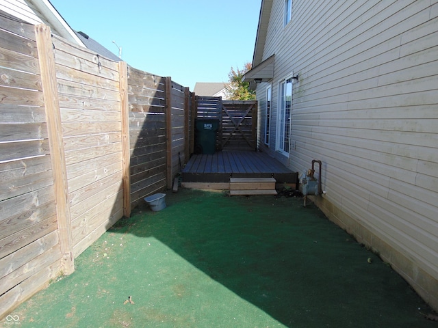 view of yard with a deck