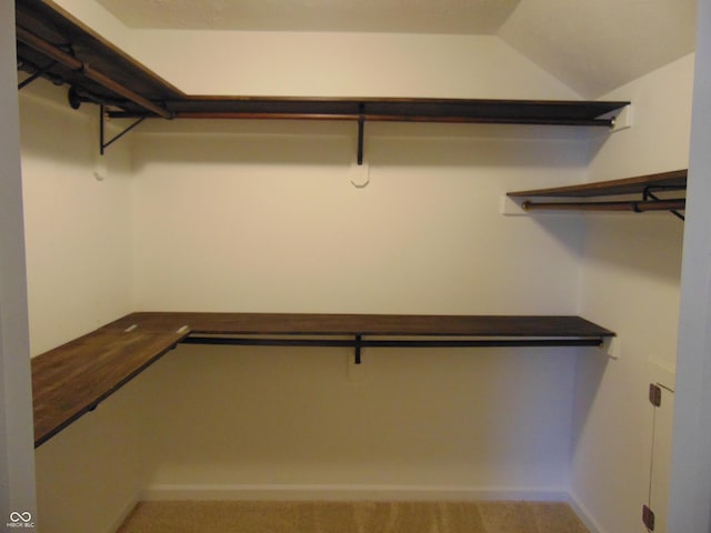 spacious closet with lofted ceiling