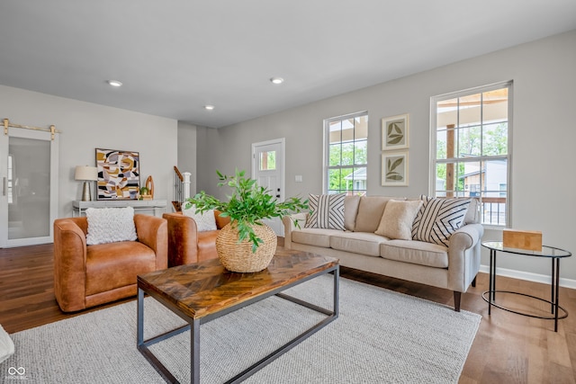 1825 E Maryland St, Indianapolis, IN 46201 - living area with wood finished floors, baseboards, and recessed lighting
